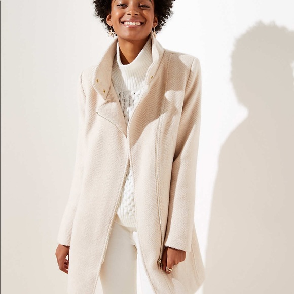 LOFT Jackets & Blazers - BNWT Loft Herringbone Moto Coat Size M